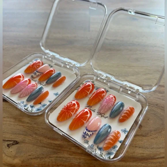 Orange 🍊 Press-On Nail Sets - Picture 3 of 4